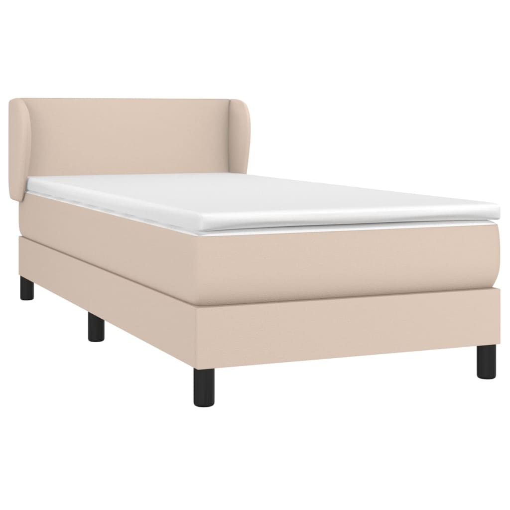 Box Spring Postel S Matrací Cappuccino 80 X 200 Cm Umělá Kůže