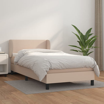 Box Spring Postel S Matrací Cappuccino 80 X 200 Cm Umělá Kůže