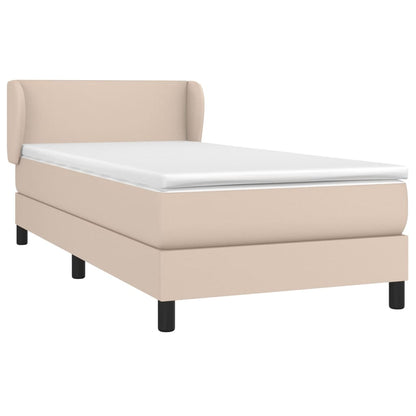 Box Spring Postel S Matrací Cappuccino 90X190 Cm Umělá Kůže