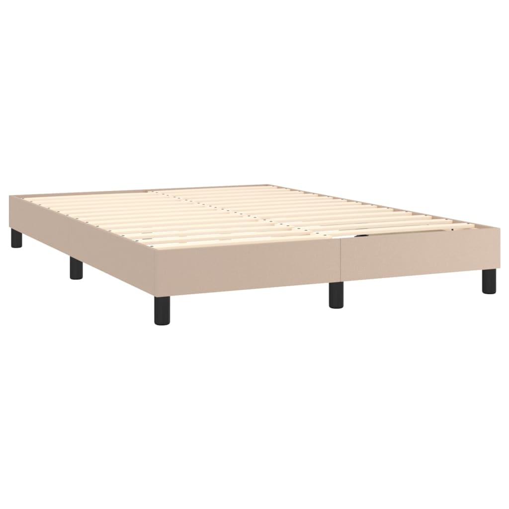 Box Spring Postel S Matrací Cappuccino 140X190 Cm Umělá Kůže