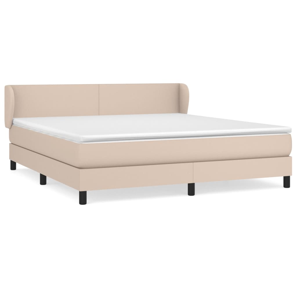 Box Spring Postel S Matrací Cappuccino 180 X 200 Cm Umělá Kůže