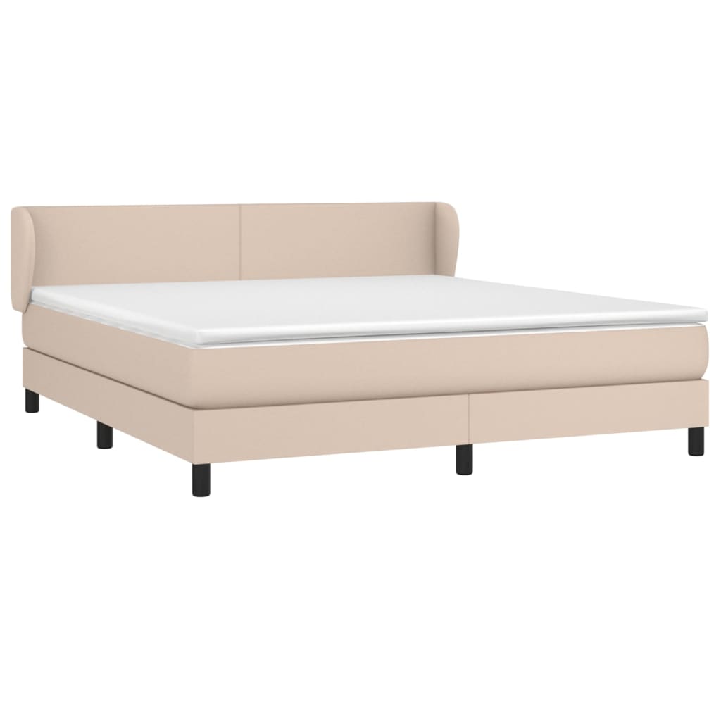 Box Spring Postel S Matrací Cappuccino 180 X 200 Cm Umělá Kůže