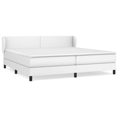Box Spring Postel S Matrací Bílá 200X200 Cm Umělá Kůže