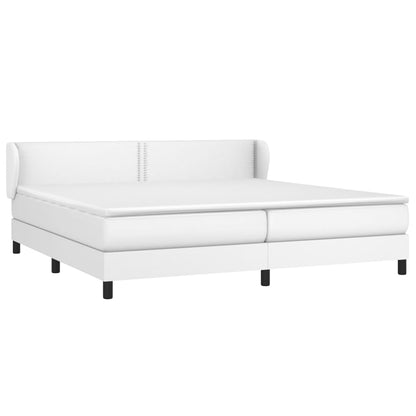 Box Spring Postel S Matrací Bílá 200X200 Cm Umělá Kůže