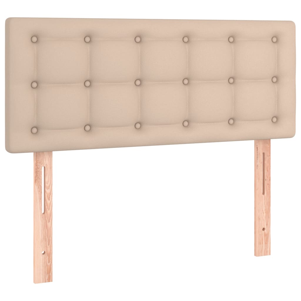 Box Spring Postel S Matrací Cappuccino 90X190 Cm Umělá Kůže
