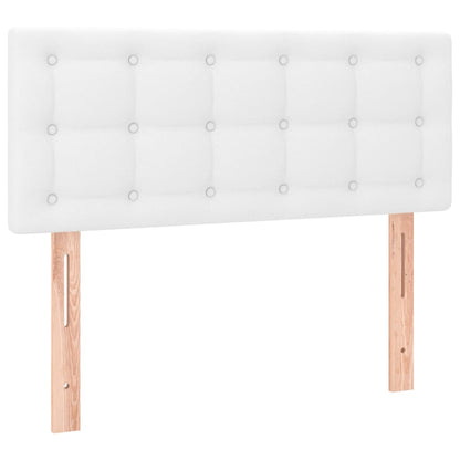 Box Spring Postel S Matrací Bílá 90X200 Cm Umělá Kůže