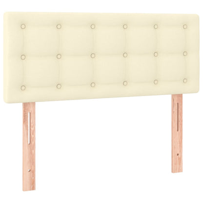 Box Spring Postel S Matrací Krémová 100X200 Cm Umělá Kůže