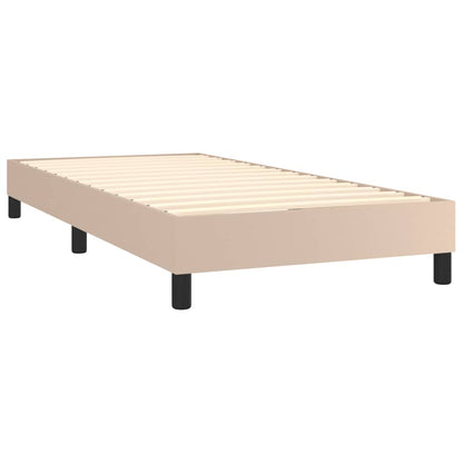Box Spring Postel S Matrací Cappuccino 100X200 Cm Umělá Kůže