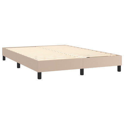 Box Spring Postel S Matrací Cappuccino 140X190 Cm Umělá Kůže