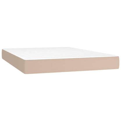 Box Spring Postel S Matrací Cappuccino 140X200 Cm Umělá Kůže