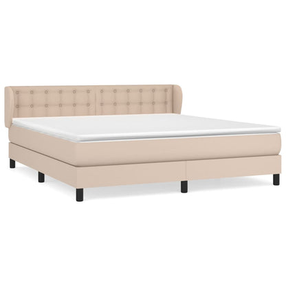Box Spring Postel S Matrací Cappuccino 160X200 Cm Umělá Kůže