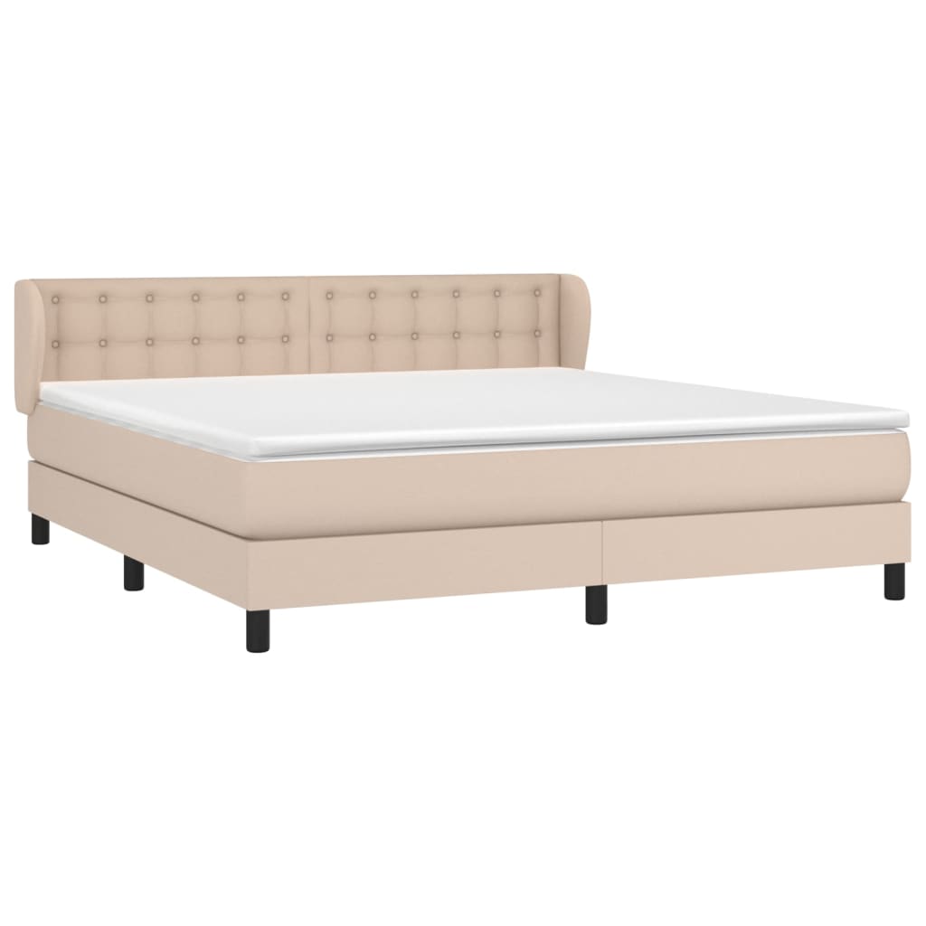 Box Spring Postel S Matrací Cappuccino 160X200 Cm Umělá Kůže