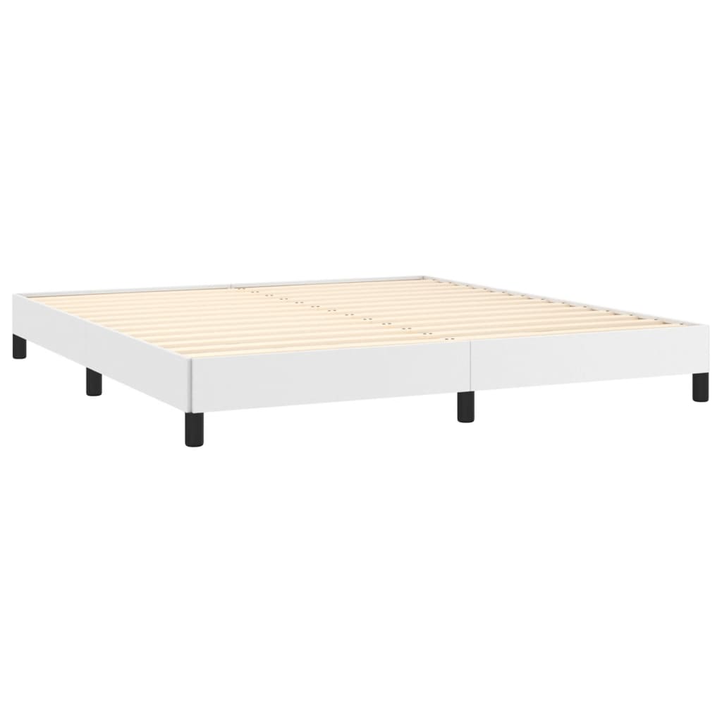 Box Spring Postel S Matrací Bílá 180X200 Cm Umělá Kůže