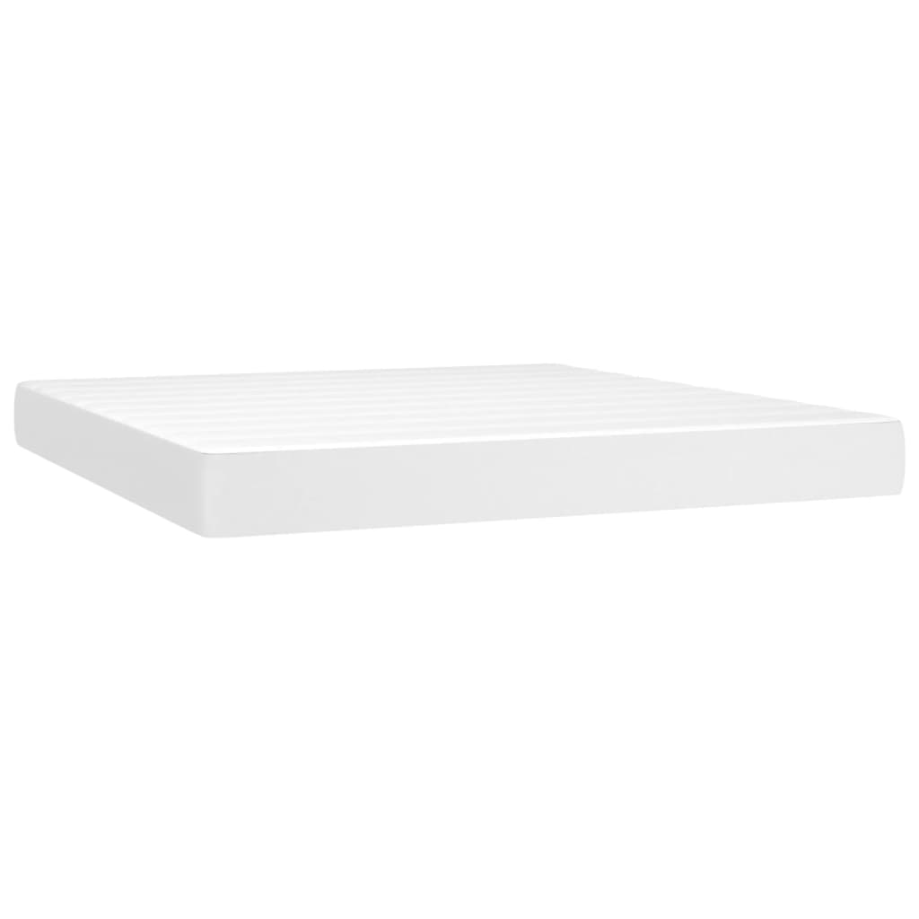 Box Spring Postel S Matrací Bílá 180X200 Cm Umělá Kůže