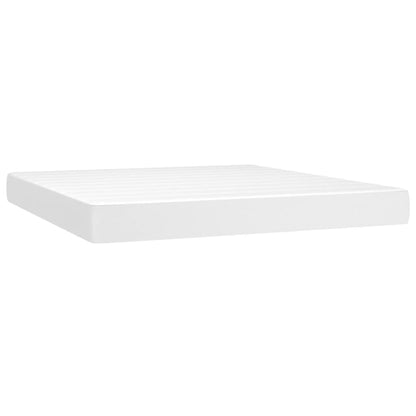 Box Spring Postel S Matrací Bílá 180X200 Cm Umělá Kůže