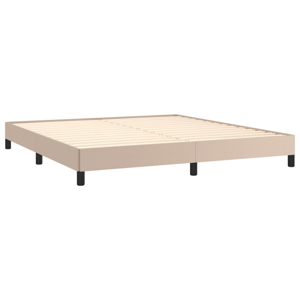 Box Spring Postel S Matrací Cappuccino 180 X 200 Cm Umělá Kůže