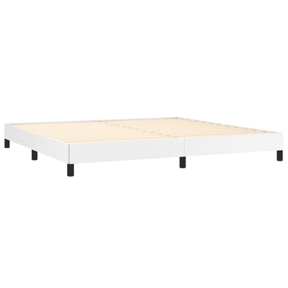 Box Spring Postel S Matrací Bílá 200X200 Cm Umělá Kůže