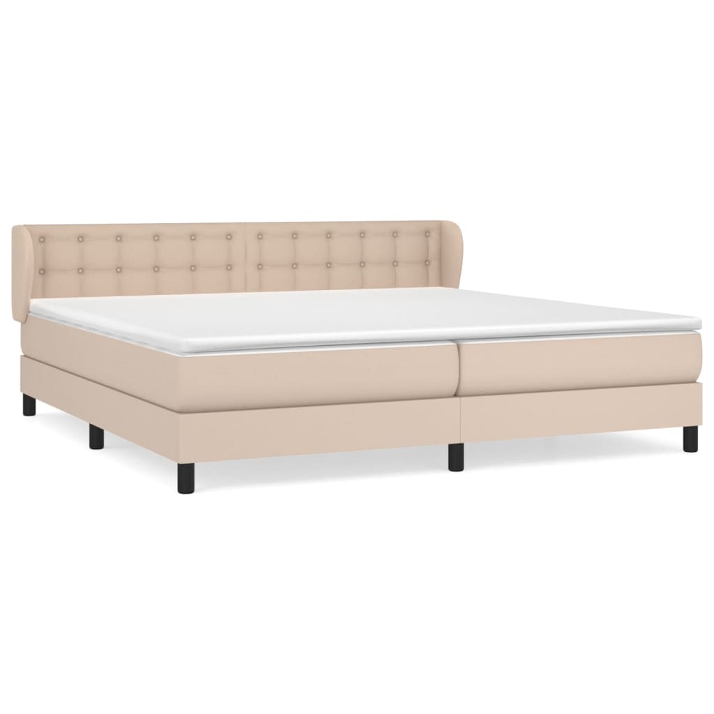 Box Spring Postel S Matrací Cappuccino 200 X 200 Cm Umělá Kůže