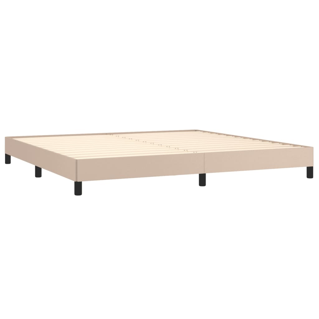 Box Spring Postel S Matrací Cappuccino 200 X 200 Cm Umělá Kůže