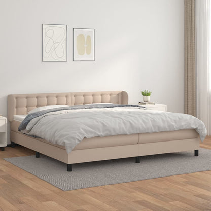 Box Spring Postel S Matrací Cappuccino 200 X 200 Cm Umělá Kůže