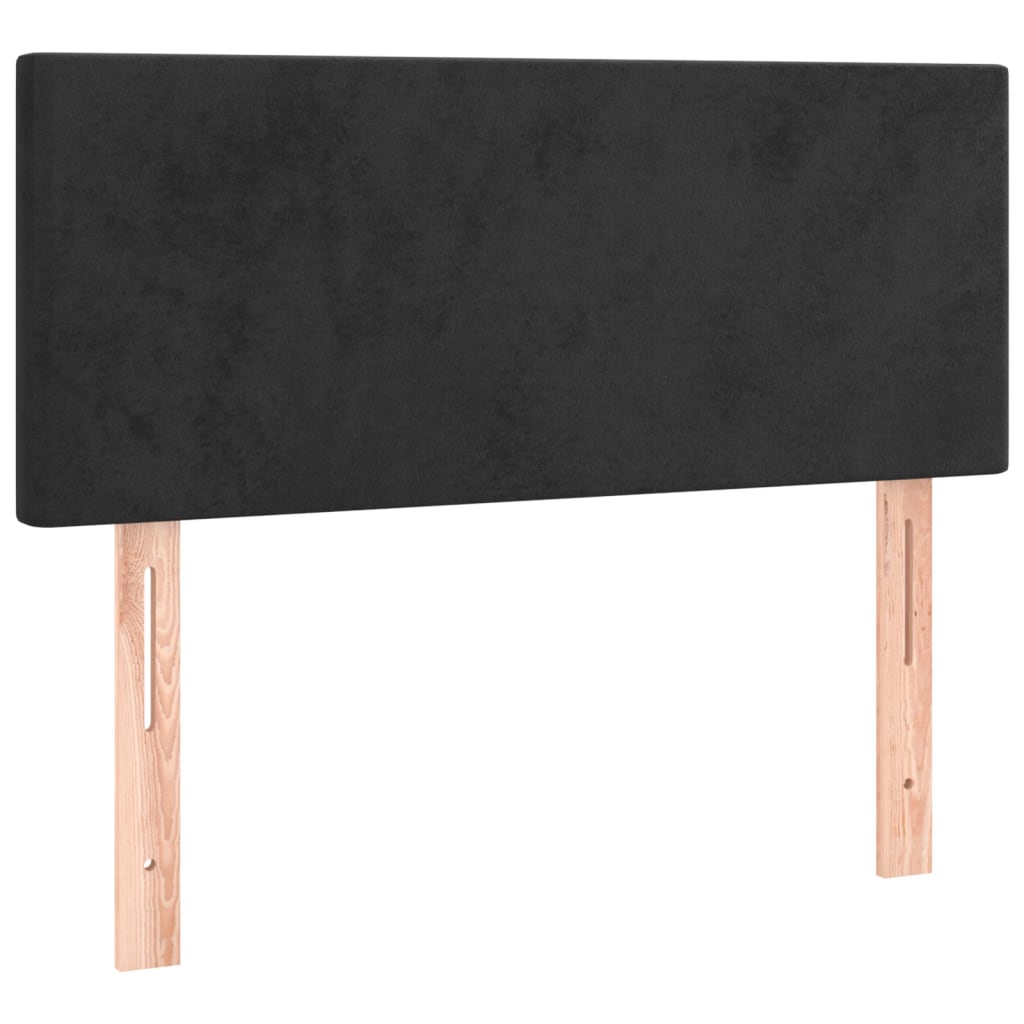 Box Spring Postel S Matrací Černá Samet Černá