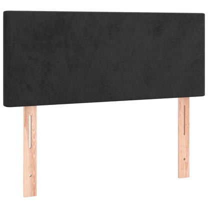 Box Spring Postel S Matrací Černá Samet Černá
