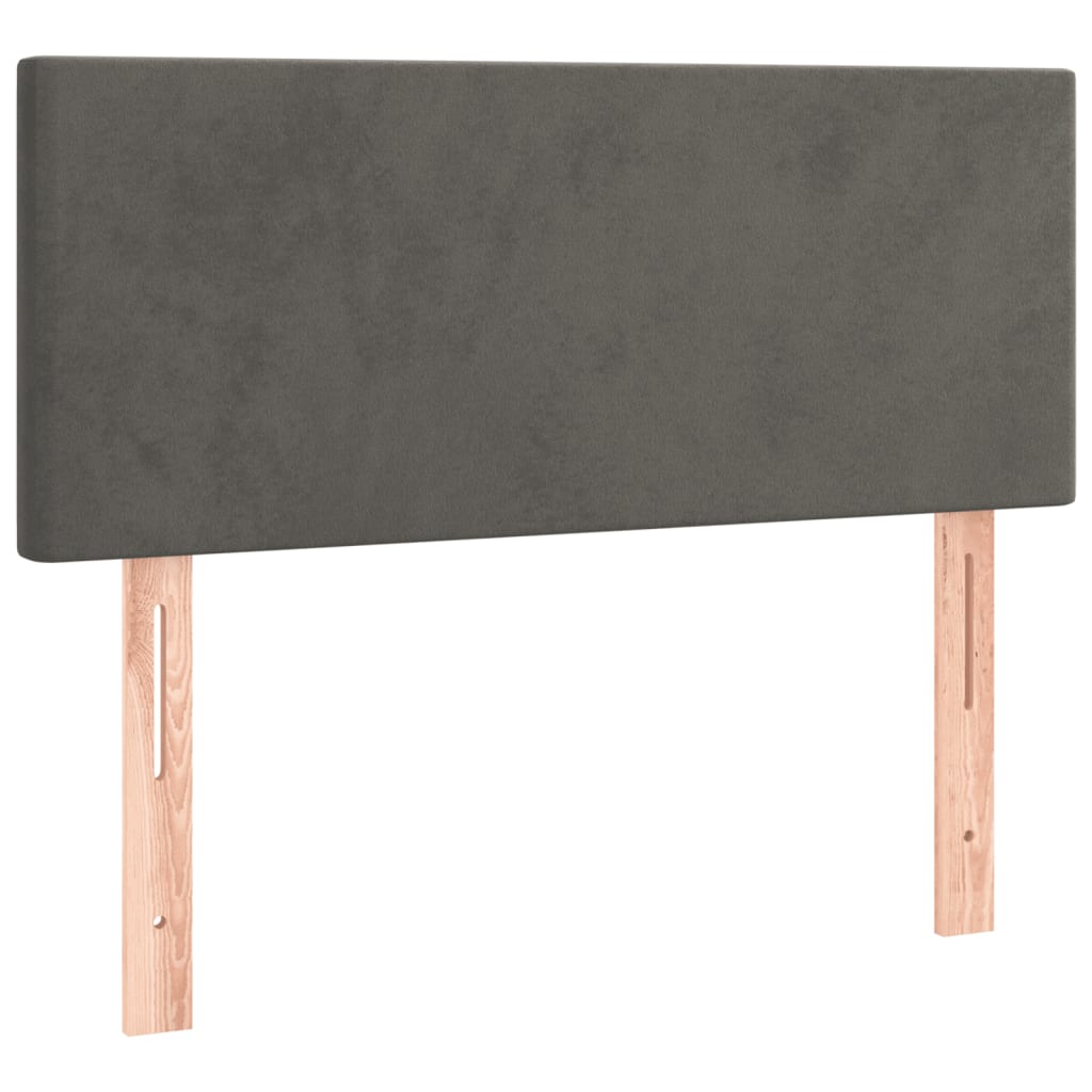 Box Spring Postel S Matrací Samet Tmavě Šedá
