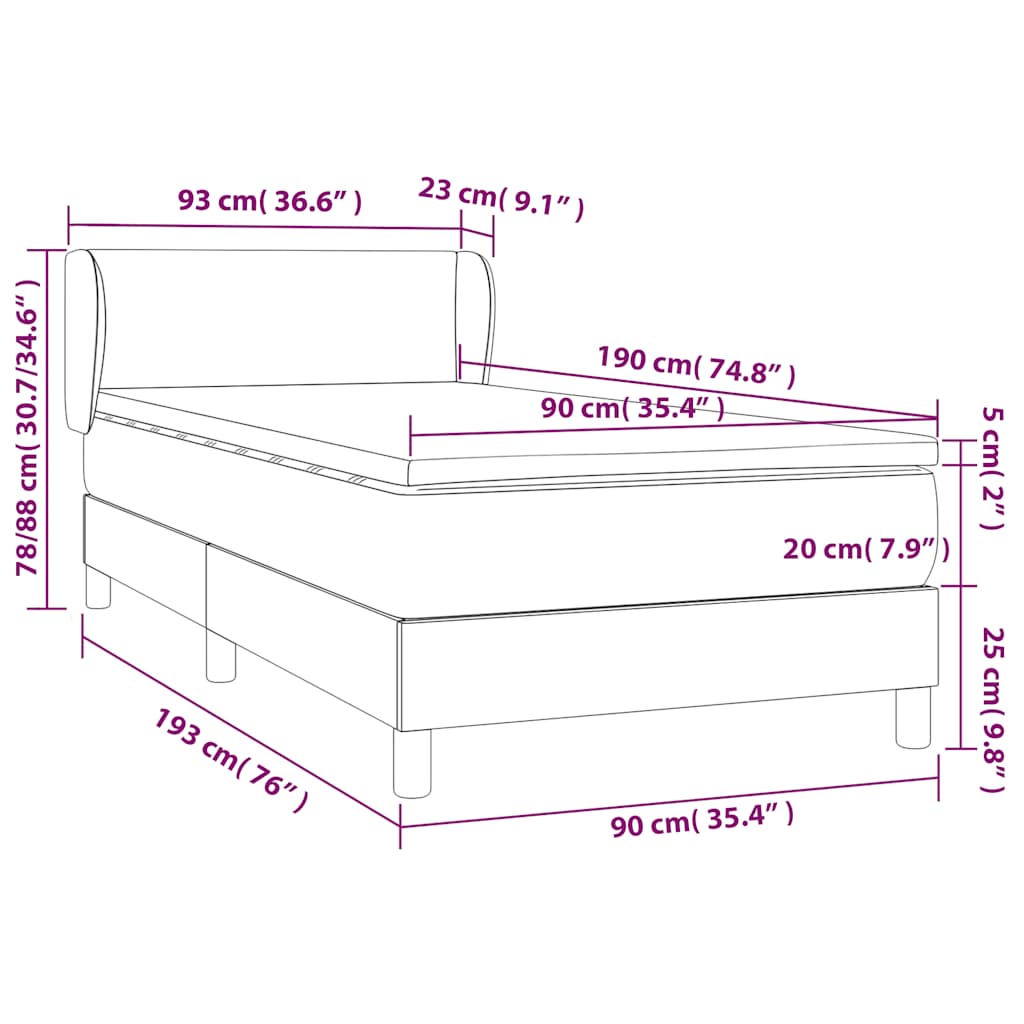 Box Spring Postel S Matrací Tmavě Modrá Samet Tmavě Moddrá