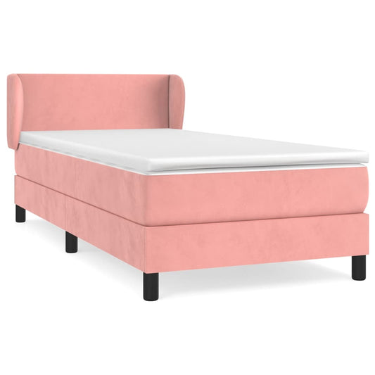Box Spring Postel S Matrací Samet Růžová