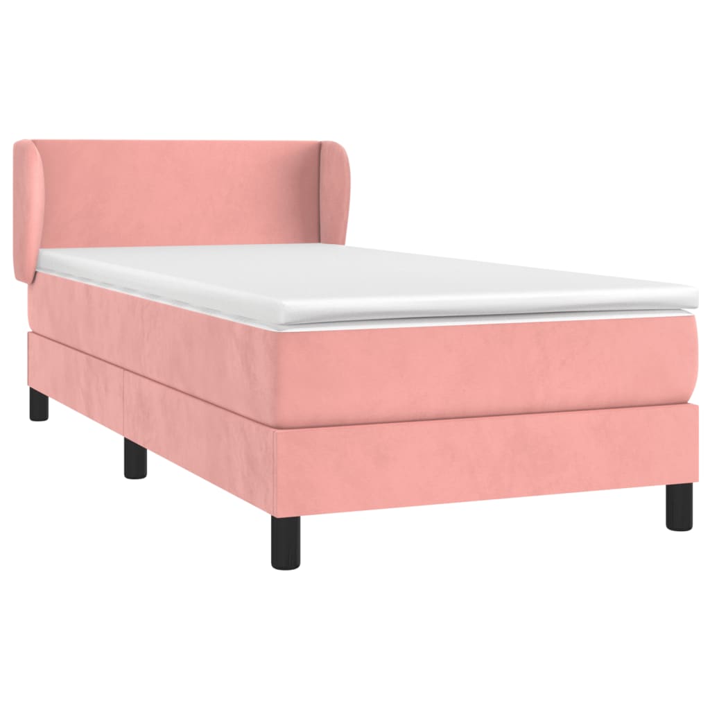 Box Spring Postel S Matrací Samet Růžová