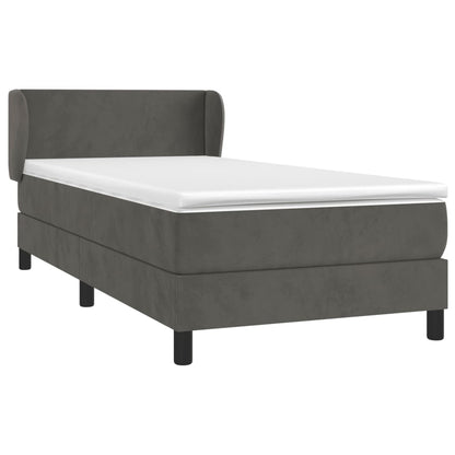 Box Spring Postel S Matrací Samet Tmavě Šedá