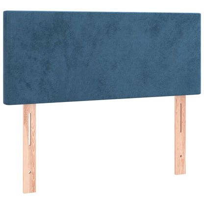 Box Spring Postel S Matrací Tmavě Modrá Samet Tmavě Moddrá