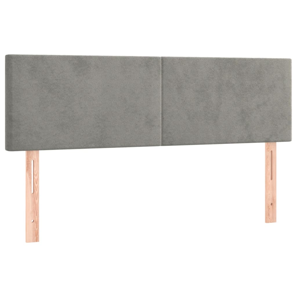 Box Spring Postel S Matrací Samet Světle Šedá