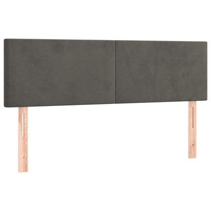 Box Spring Postel S Matrací Tmavě Šedý Samet Tmavě Šedá
