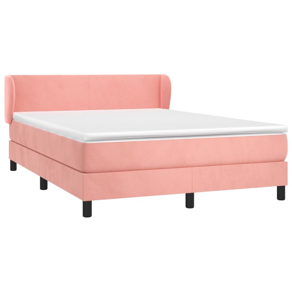 Box Spring Postel S Matrací Samet Růžová
