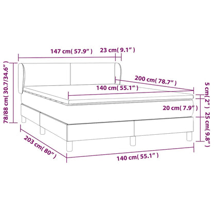 Box Spring Postel S Matrací Tmavě Modrá Samet Tmavě Moddrá