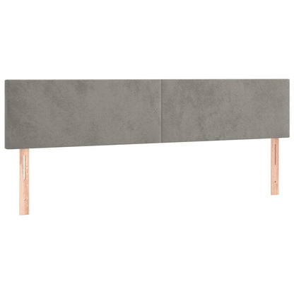 Box Spring Postel S Matrací Samet Světle Šedá