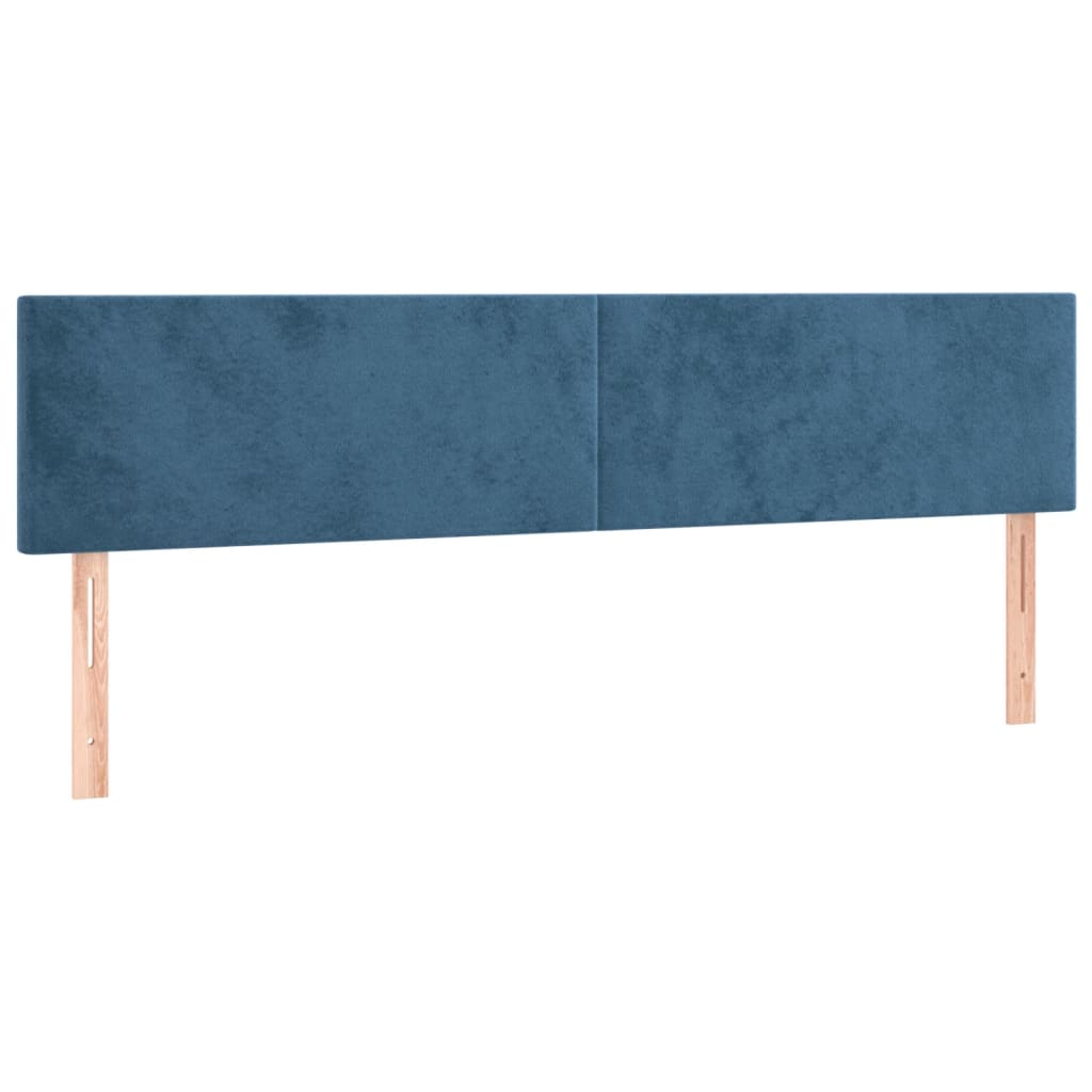 Box Spring Postel S Matrací Tmavě Modrá Samet Tmavě Moddrá