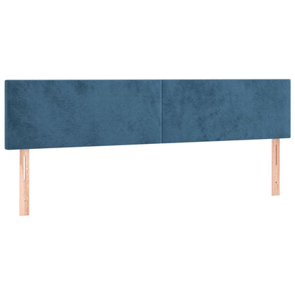 Box Spring Postel S Matrací Tmavě Modrá Samet Tmavě Moddrá