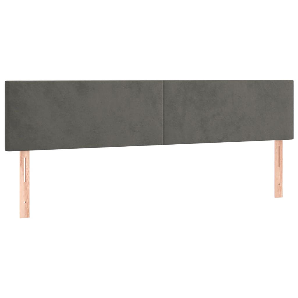 Box Spring Postel S Matrací Samet Tmavě Šedá