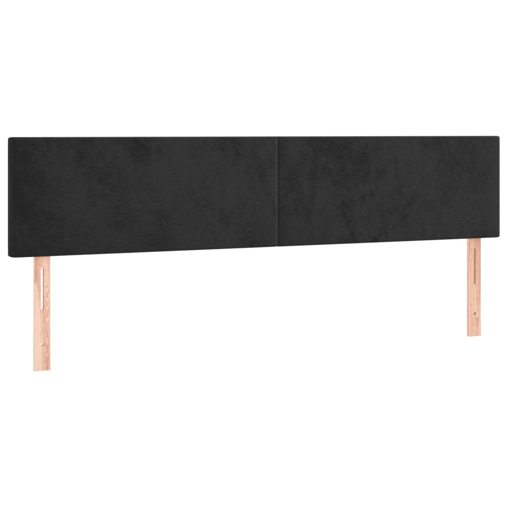 Box Spring Postel S Matrací Černá Samet Černá