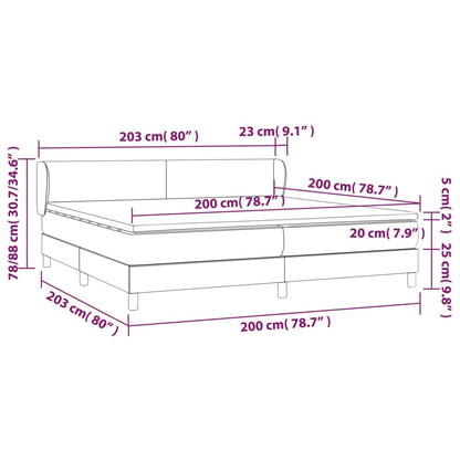 Box Spring Postel S Matrací Samet Světle Šedá
