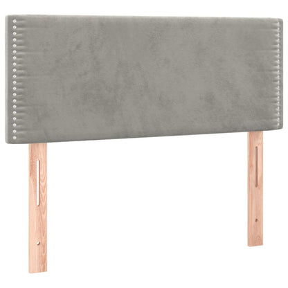 Box Spring Postel S Matrací Samet Světle Šedá
