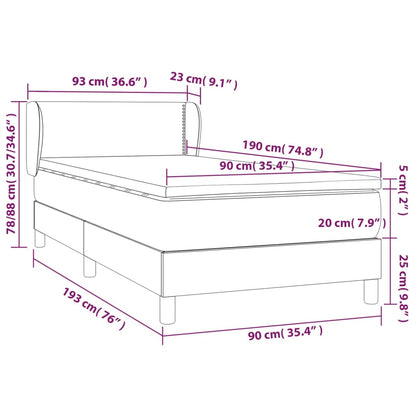 Box Spring Postel S Matrací Samet Světle Šedá