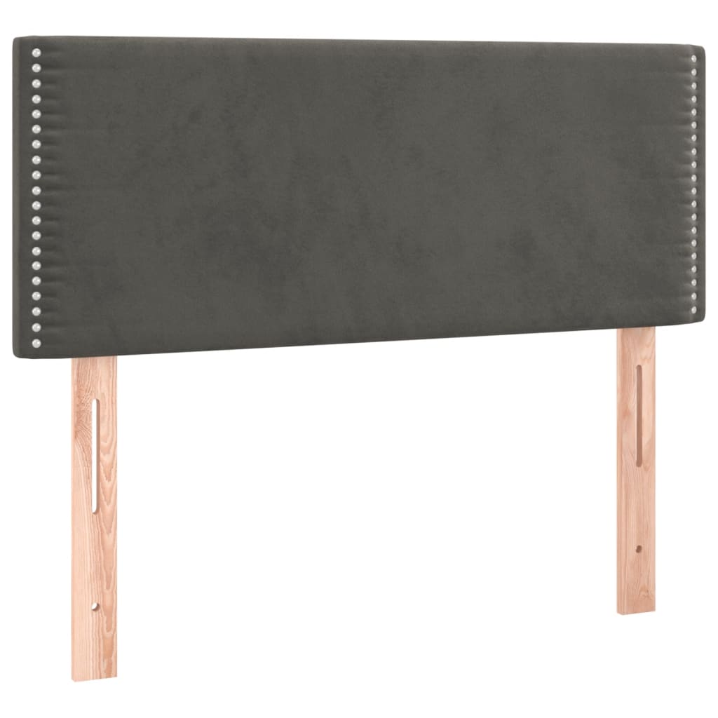 Box Spring Postel S Matrací Samet Tmavě Šedá