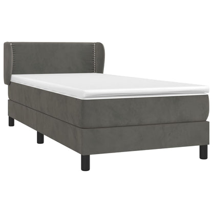 Box Spring Postel S Matrací Samet Tmavě Šedá