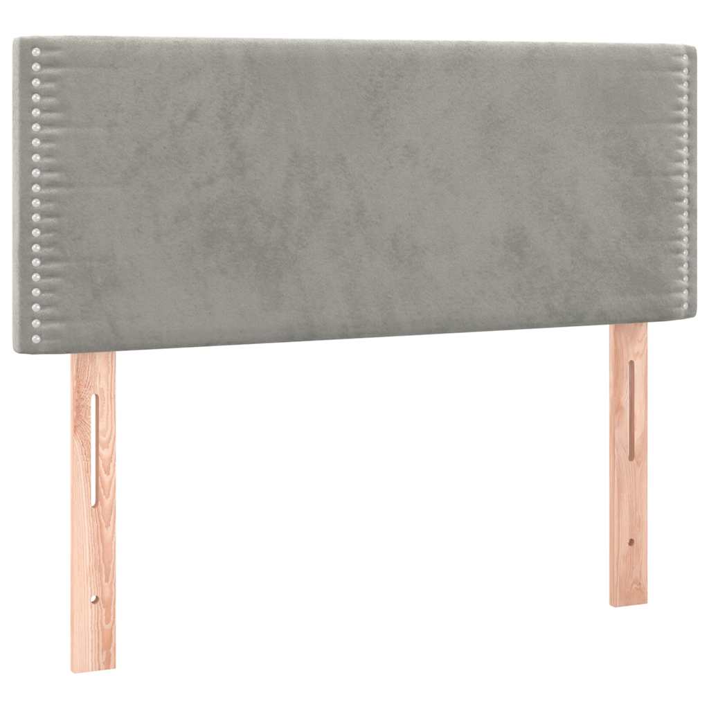Box Spring Postel S Matrací Samet Světle Šedá