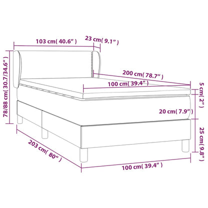 Box Spring Postel S Matrací Černá Samet Černá