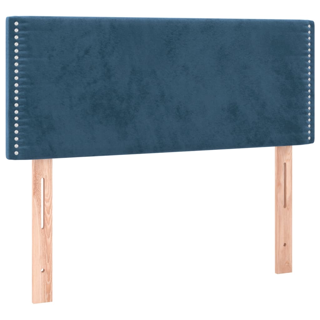 Box Spring Postel S Matrací Tmavě Modrá Samet Tmavě Moddrá