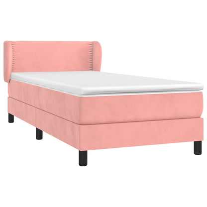 Box Spring Postel S Matrací Samet Růžová